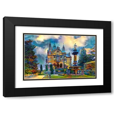 Germany Konigswinter Schloss Drachenburg Castle Black Modern Wood Framed Art Print with Double Matting by Gavidia, Pedro
