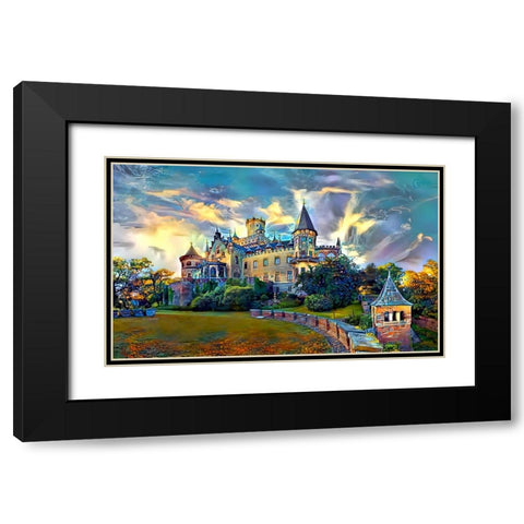 Germany Lower Saxony Marienburg Castle Black Modern Wood Framed Art Print with Double Matting by Gavidia, Pedro
