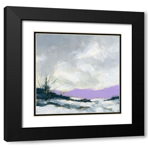 Winters Trail Black Modern Wood Framed Art Print with Double Matting by Randy Noble Fine Art