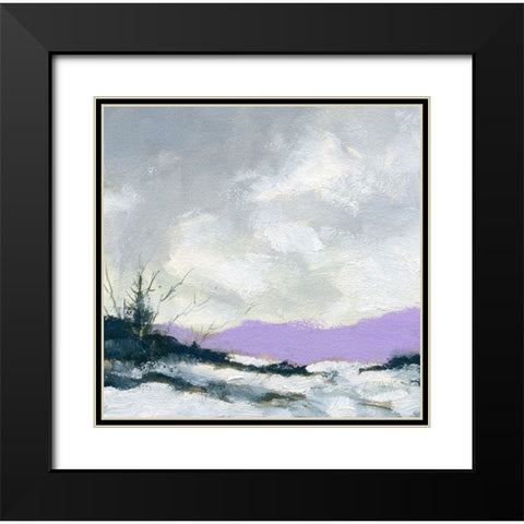 Winters Trail Black Modern Wood Framed Art Print with Double Matting by Randy Noble Fine Art