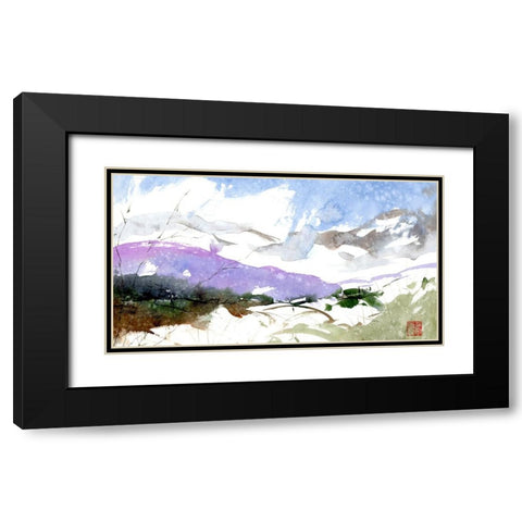 Scattered Winter Black Modern Wood Framed Art Print with Double Matting by Randy Noble Fine Art