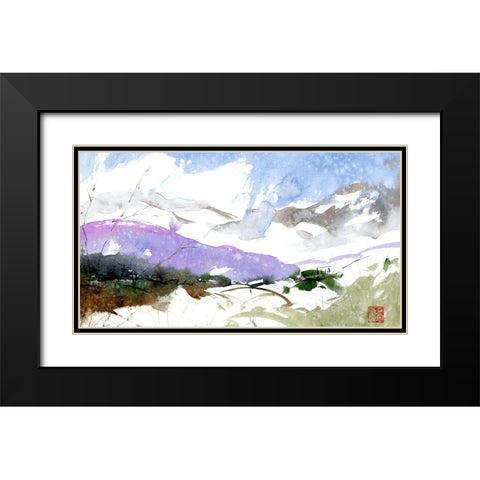 Scattered Winter Black Modern Wood Framed Art Print with Double Matting by Randy Noble Fine Art