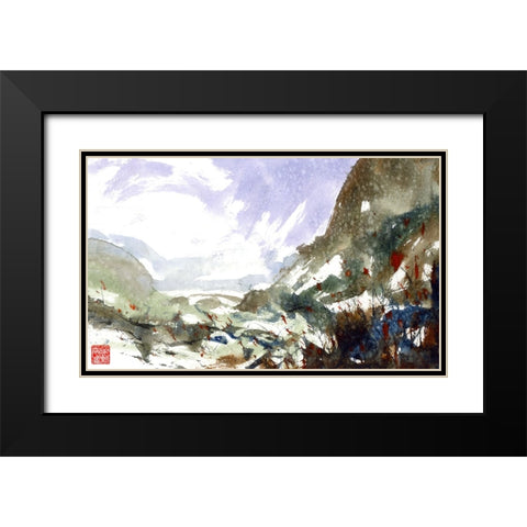 Superior Valley Black Modern Wood Framed Art Print with Double Matting by Randy Noble Fine Art