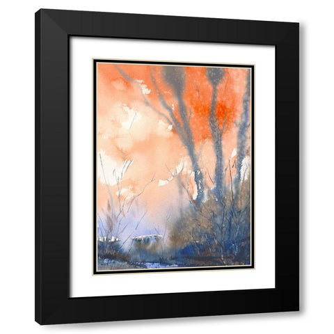 Red Dawn Black Modern Wood Framed Art Print with Double Matting by Randy Noble Fine Art
