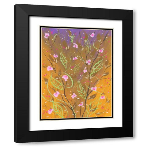 Hypnotic Flora Black Modern Wood Framed Art Print with Double Matting by Randy Noble Fine Art