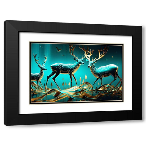 Metallic Majesty 7 Black Modern Wood Framed Art Print with Double Matting by Heere, Ray
