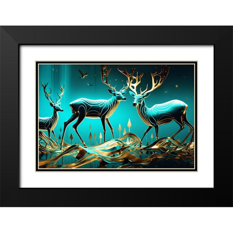 Metallic Majesty 7 Black Modern Wood Framed Art Print with Double Matting by Heere, Ray