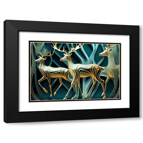 Metallic Majesty 8 Black Modern Wood Framed Art Print with Double Matting by Heere, Ray