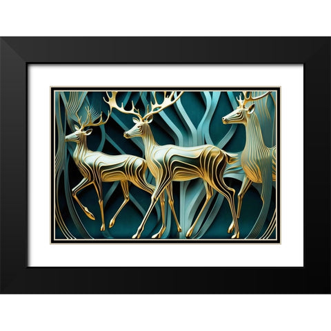Metallic Majesty 8 Black Modern Wood Framed Art Print with Double Matting by Heere, Ray