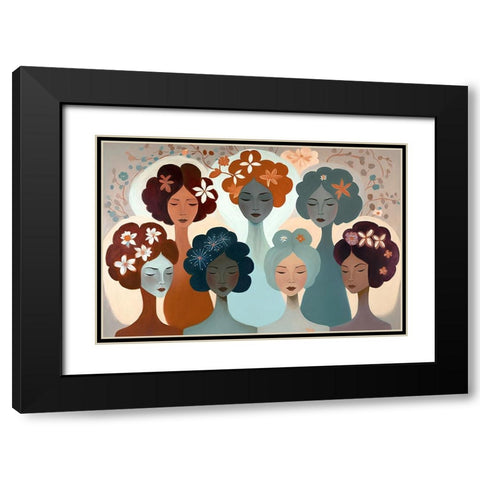 Mid Century Diversity Portraits 6 Black Modern Wood Framed Art Print with Double Matting by Heere, Ray