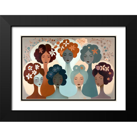 Mid Century Diversity Portraits 6 Black Modern Wood Framed Art Print with Double Matting by Heere, Ray
