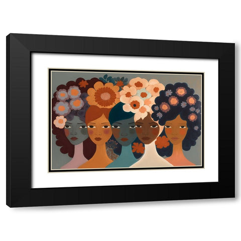 Mid Century Diversity Portraits 8 Black Modern Wood Framed Art Print with Double Matting by Heere, Ray