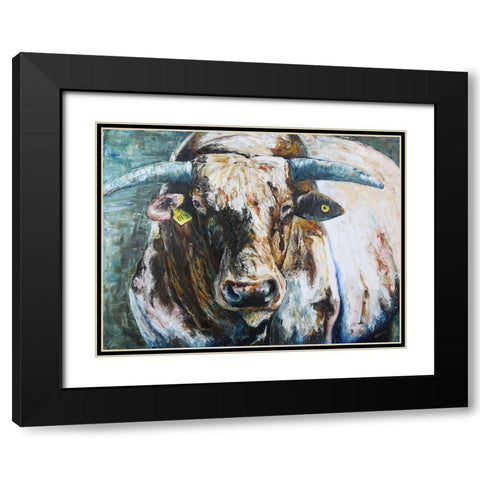 Big Bull Black Modern Wood Framed Art Print with Double Matting by Gould, Renee