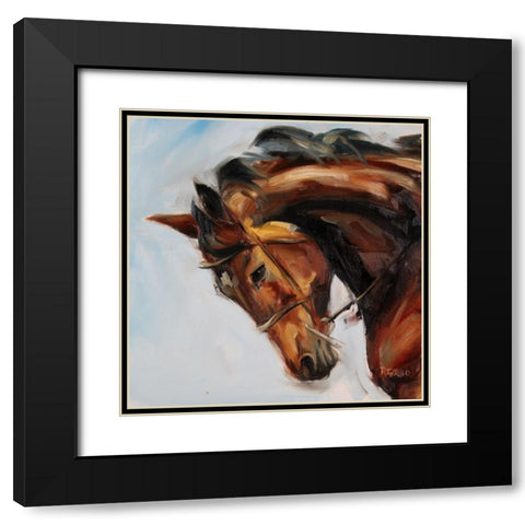 Charging On Black Modern Wood Framed Art Print with Double Matting by Gould, Renee