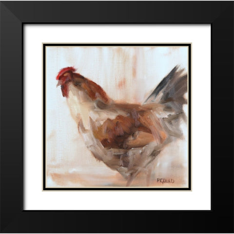 Chicken 9 Black Modern Wood Framed Art Print with Double Matting by Gould, Renee