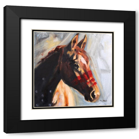 Enya Black Modern Wood Framed Art Print with Double Matting by Gould, Renee