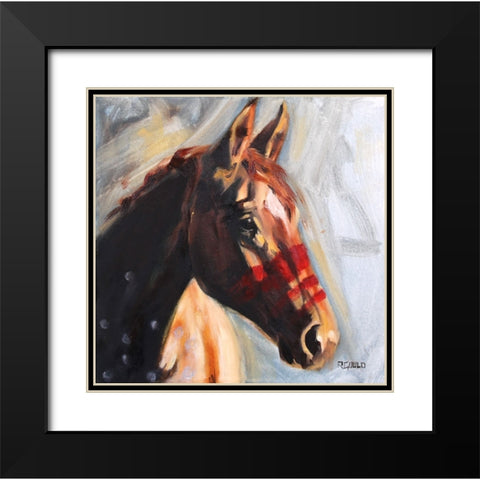 Enya Black Modern Wood Framed Art Print with Double Matting by Gould, Renee