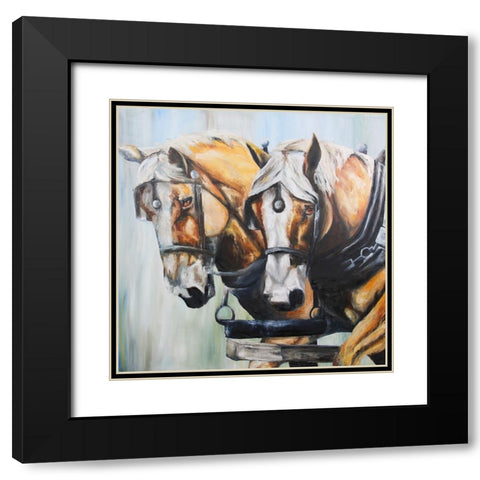 Golden Boys Black Modern Wood Framed Art Print with Double Matting by Gould, Renee