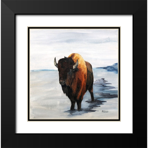 Iceman Black Modern Wood Framed Art Print with Double Matting by Gould, Renee