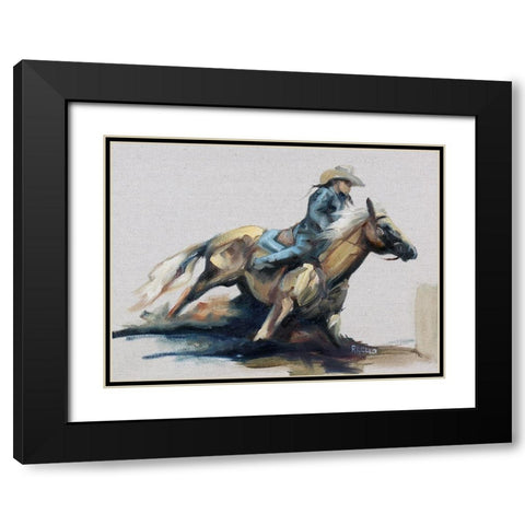 Kicking up Dust Black Modern Wood Framed Art Print with Double Matting by Gould, Renee