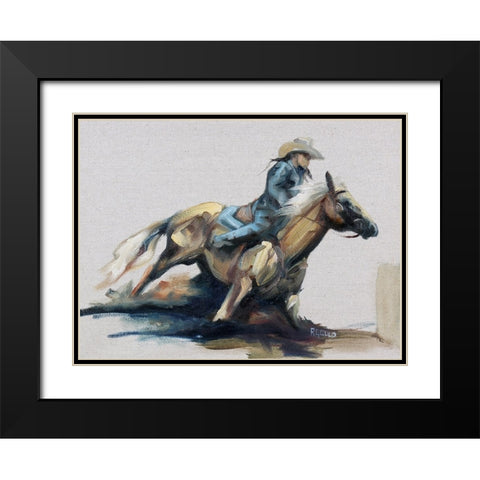 Kicking up Dust Black Modern Wood Framed Art Print with Double Matting by Gould, Renee