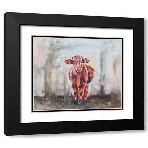 Little Red Black Modern Wood Framed Art Print with Double Matting by Gould, Renee
