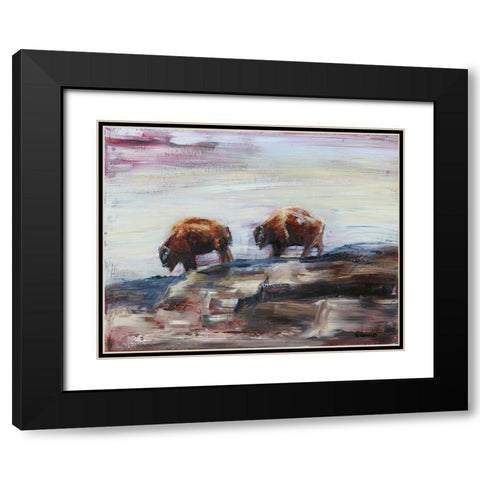 On The Edge Black Modern Wood Framed Art Print with Double Matting by Gould, Renee
