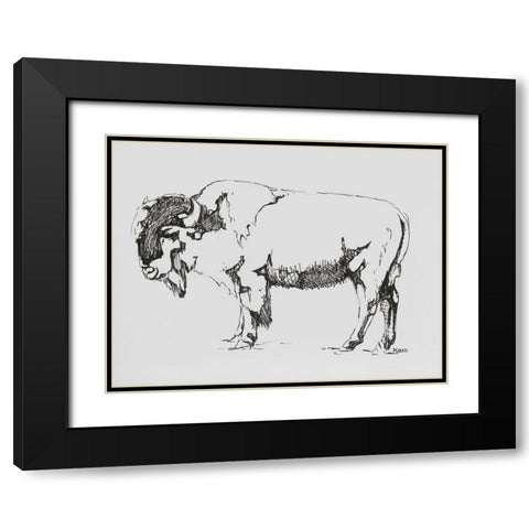 Standing Guard Black Modern Wood Framed Art Print with Double Matting by Gould, Renee