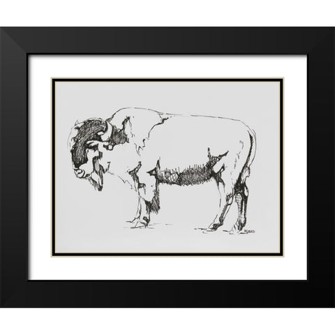 Standing Guard Black Modern Wood Framed Art Print with Double Matting by Gould, Renee