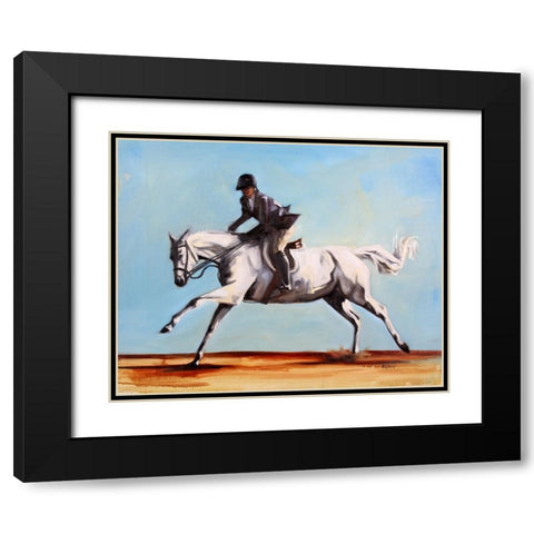 Stretching Out Black Modern Wood Framed Art Print with Double Matting by Gould, Renee