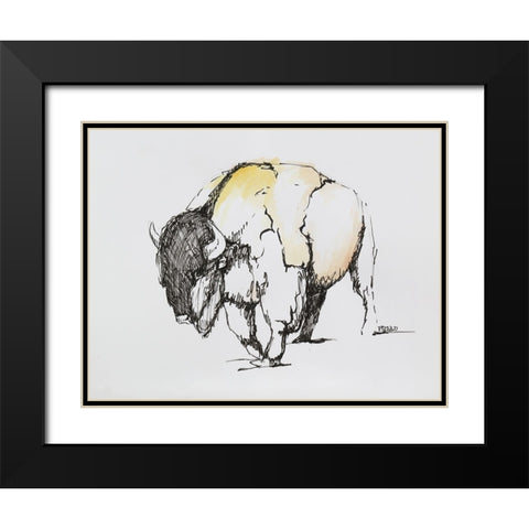 Struttin Black Modern Wood Framed Art Print with Double Matting by Gould, Renee
