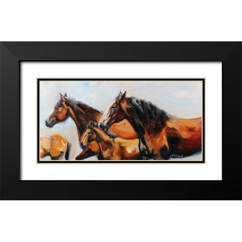 The Herd Black Modern Wood Framed Art Print with Double Matting by Gould, Renee