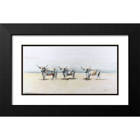 Three Ladies in White Black Modern Wood Framed Art Print with Double Matting by Gould, Renee