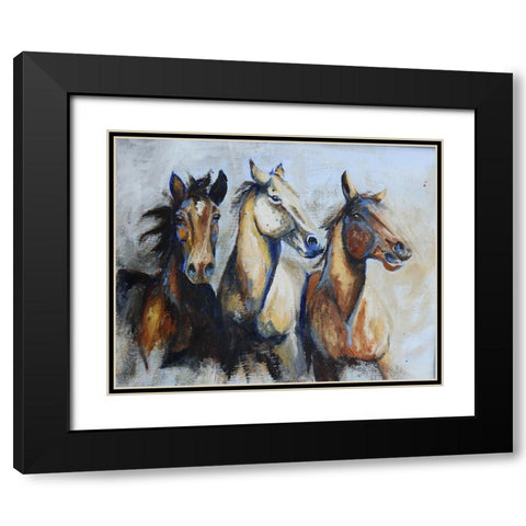Trifecta Black Modern Wood Framed Art Print with Double Matting by Gould, Renee