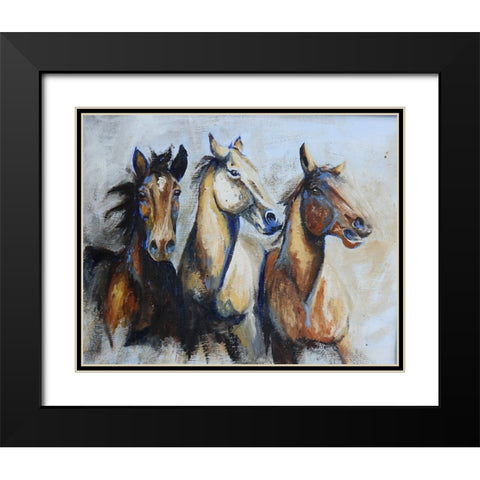 Trifecta Black Modern Wood Framed Art Print with Double Matting by Gould, Renee