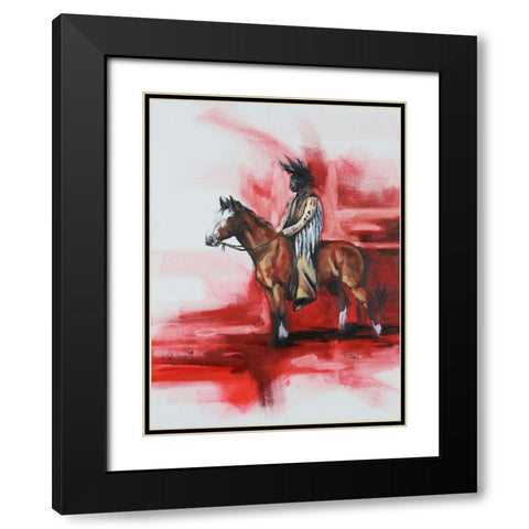 Where the Red Sun Sinks Black Modern Wood Framed Art Print with Double Matting by Gould, Renee