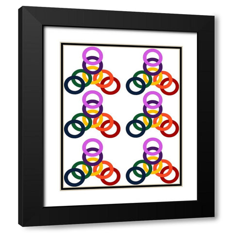 Rainbow Circles-6 Black Modern Wood Framed Art Print with Double Matting by Homawoo, Richard