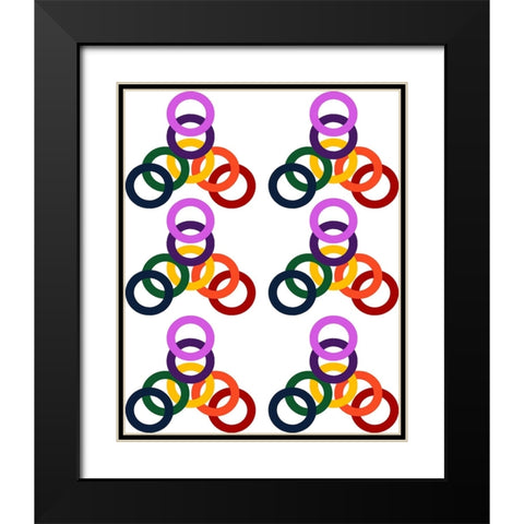 Rainbow Circles-6 Black Modern Wood Framed Art Print with Double Matting by Homawoo, Richard