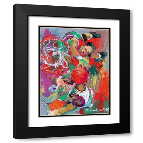 Basketball Black Modern Wood Framed Art Print with Double Matting by Wallich, Richard