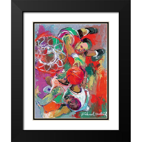 Basketball Black Modern Wood Framed Art Print with Double Matting by Wallich, Richard