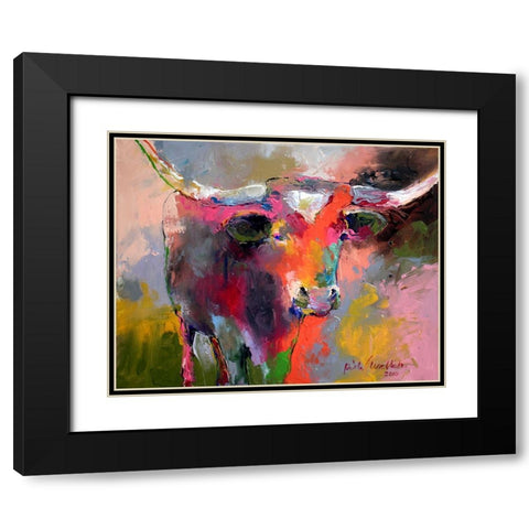 Texas Longhorn Black Modern Wood Framed Art Print with Double Matting by Wallich, Richard