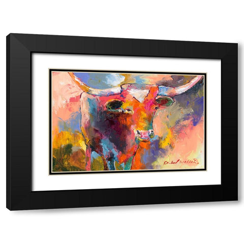 Steer Black Modern Wood Framed Art Print with Double Matting by Wallich, Richard