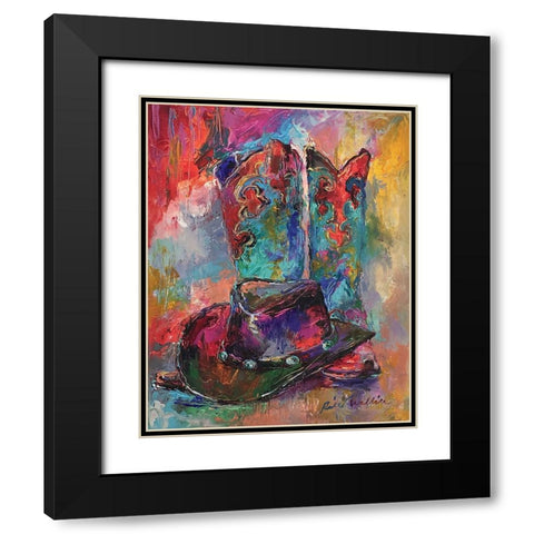Art Boots Black Modern Wood Framed Art Print with Double Matting by Wallich, Richard