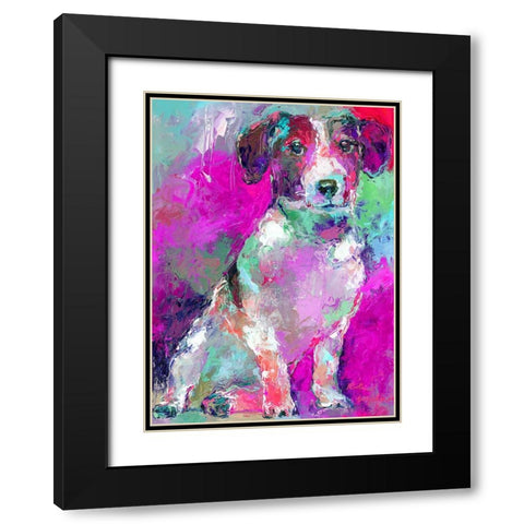 Art Russell Terrier Black Modern Wood Framed Art Print with Double Matting by Wallich, Richard