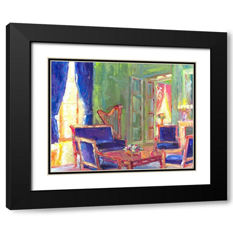 Salon Black Modern Wood Framed Art Print with Double Matting by Wallich, Richard