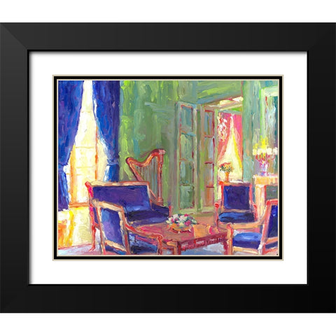Salon Black Modern Wood Framed Art Print with Double Matting by Wallich, Richard