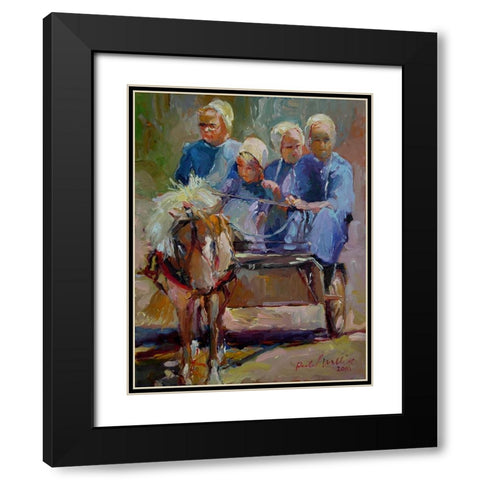 Amish Black Modern Wood Framed Art Print with Double Matting by Wallich, Richard