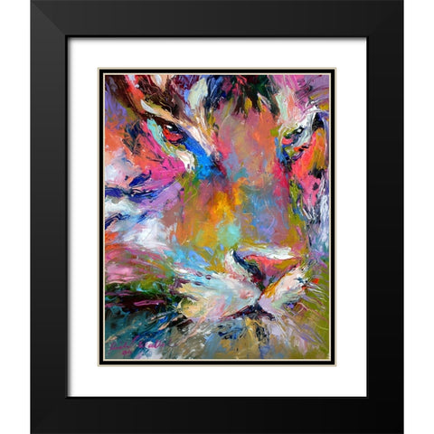 Tiger Black Modern Wood Framed Art Print with Double Matting by Wallich, Richard