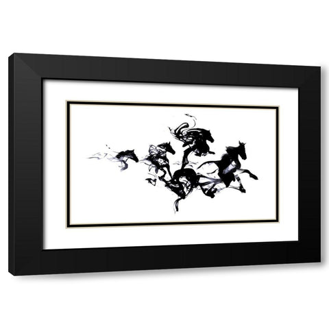Black Horses Black Modern Wood Framed Art Print with Double Matting by Farkas, Robert
