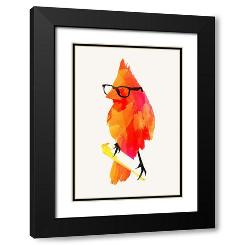 Punk Birdy Black Modern Wood Framed Art Print with Double Matting by Farkas, Robert